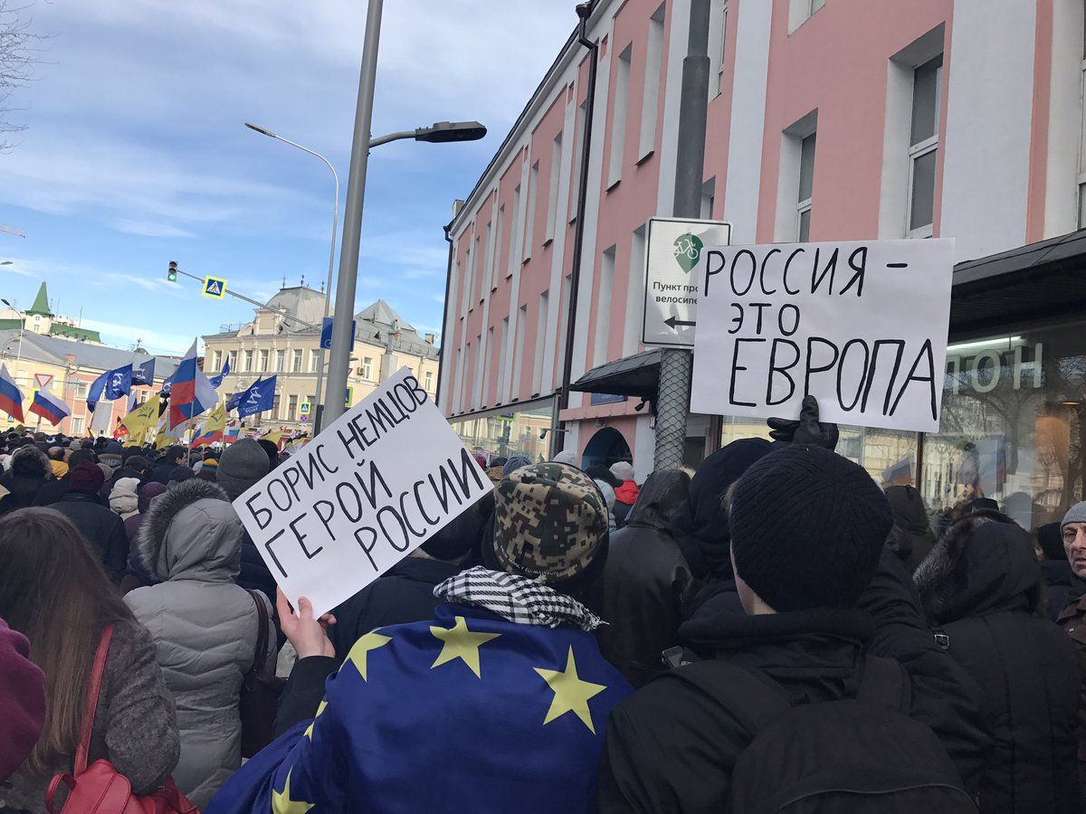 У Росії пройшли марші пам'яті Бориса Нємцова