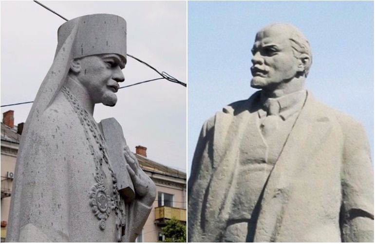 Пам’ятник митрополиту Іларіону в Житомирі порівнюють із поваленим Леніним