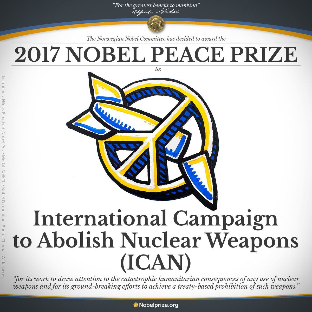 Нобелівську премію миру отримала Міжнародна кампанія з ліквідації ядерної зброї