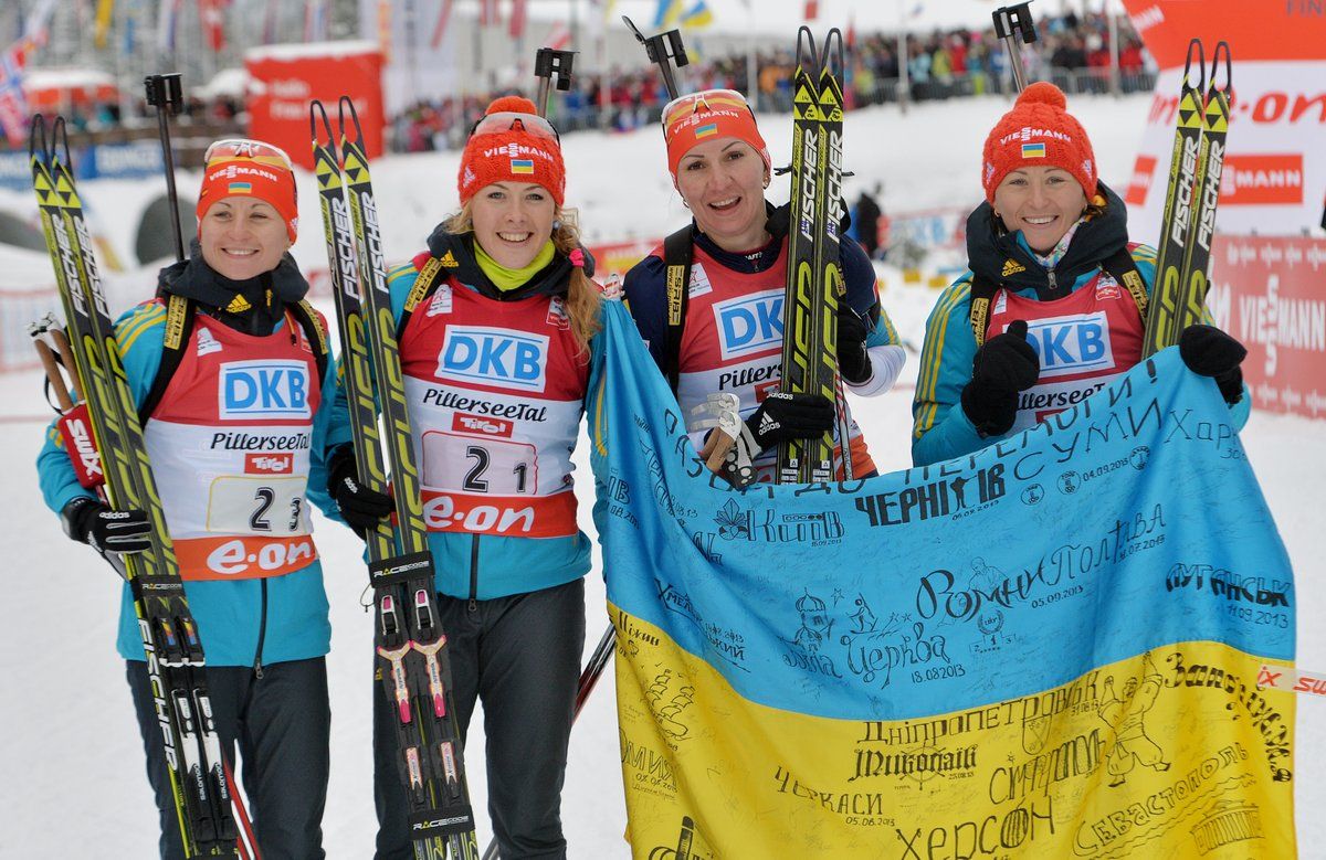 Українська збірна з біатлону виграла срібло в естафеті на Кубку світу
