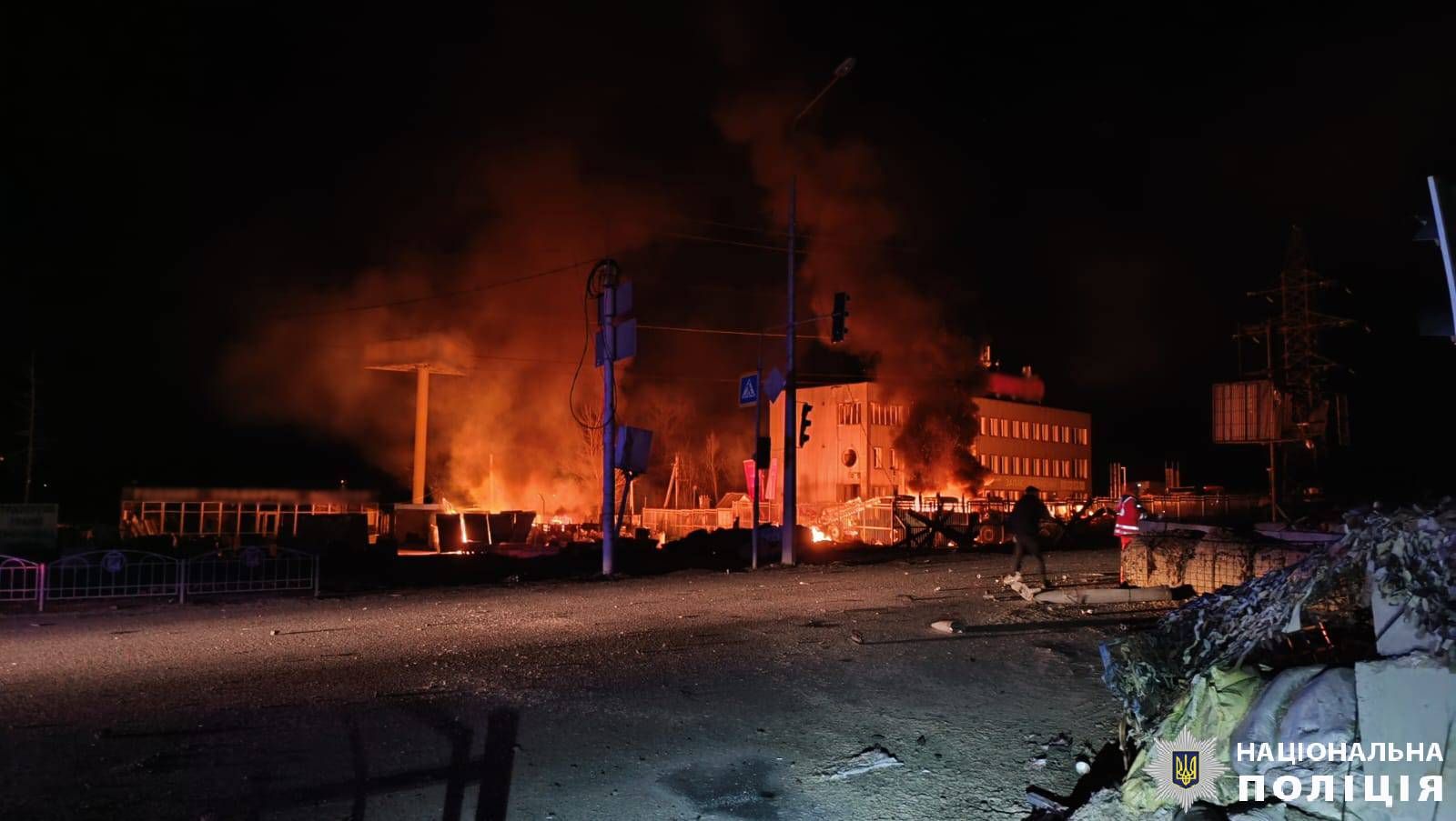 Шевченківський район Харкова під час нічного удару з С-300.